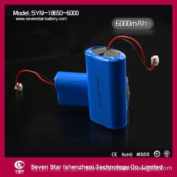 6000mAh Li-ion battery , 18650 battery  pack